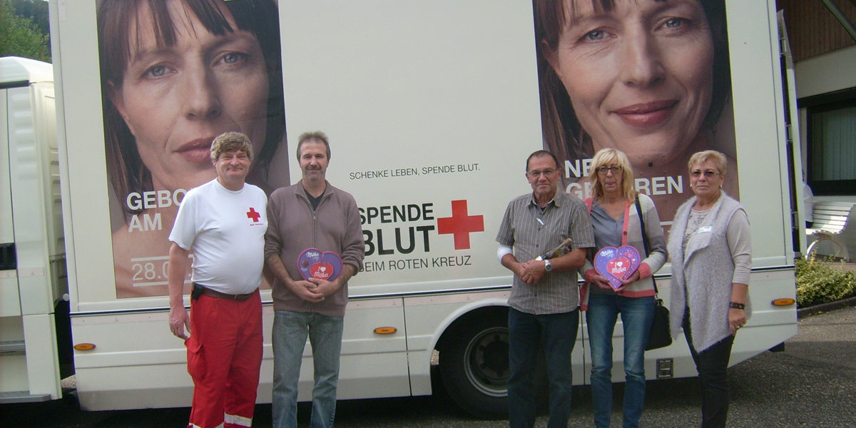 Albert Gutmann 750. Blutspender in Nordrach