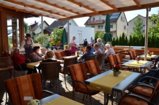 Schönes Ambiente auf der Terrasse des Hotels »Klosterbräustuben«
