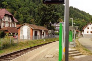 2018-8-22-ZE-Bertram Sandfuchs-Haltestellen Harmersbachtalbahn-07 In 24 Minuten gehts nach Riersbach. Haltestelle Oberharmersbach Dorf DSC00327