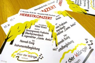 2018-11-9-NO-bia-Chor der Klänge-Herbstkonzert-Dienstjubiläum Viktor Kraus-Plakate