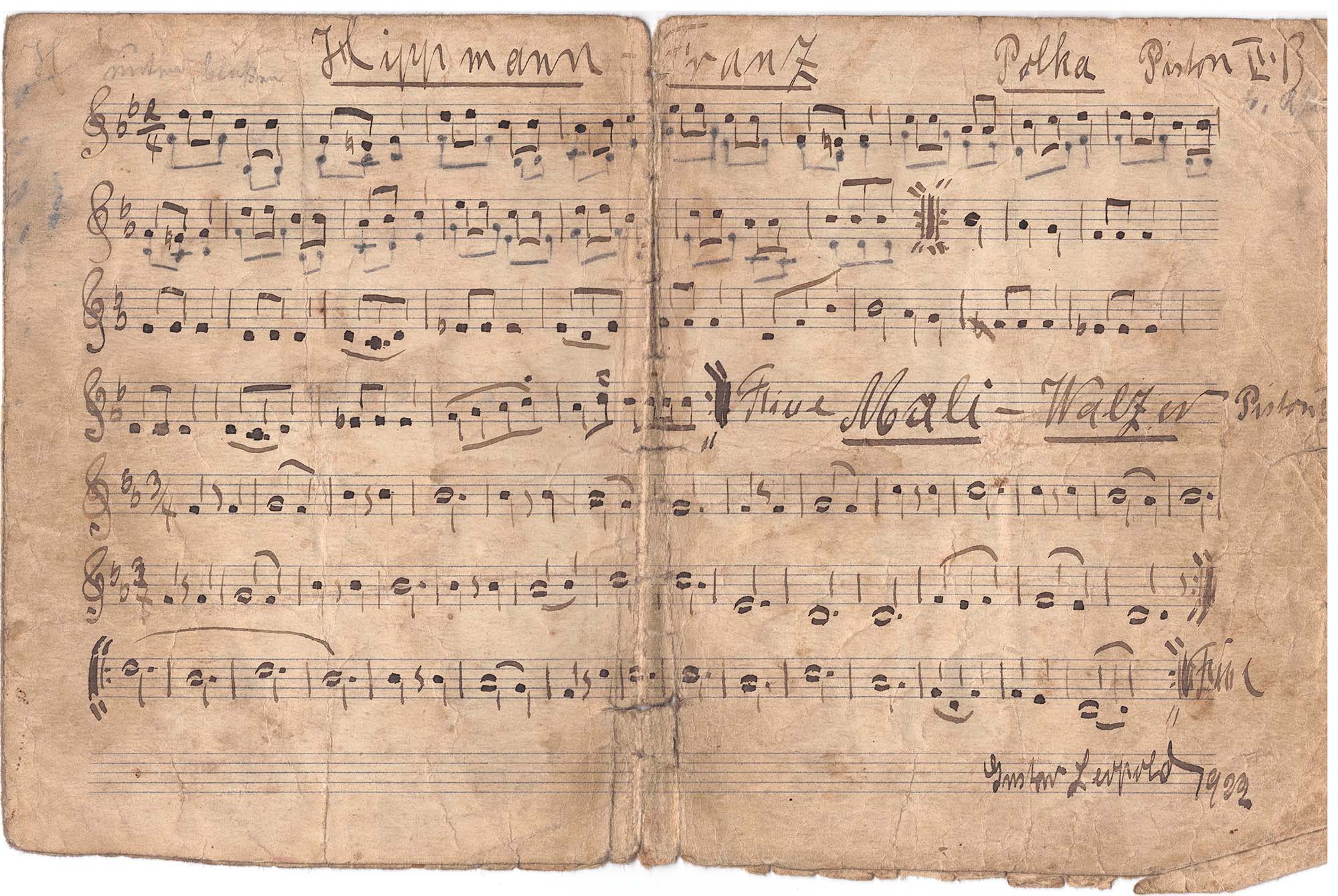 2021-8-16-ZE-UH-Patrick Friedmann-Repro-Geschichte Musikverein Unterharmersbach-Noten_Hippmann_Franz_Maliwalzer