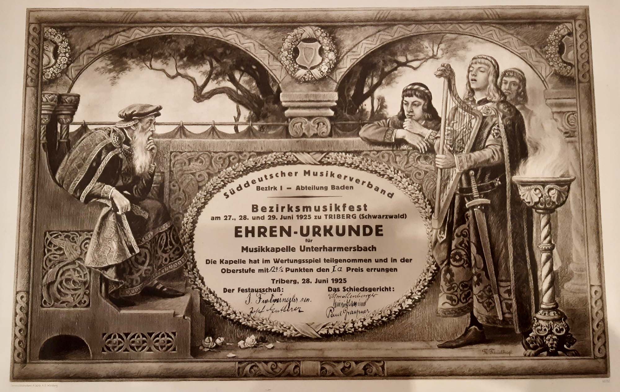 2021-8-16-ZE-UH-Patrick Friedmann-Repro-Geschichte Musikverein Unterharmersbach-Urkunde_1925