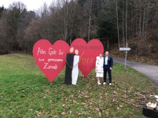 Kunstvolle Hochzeitsüberraschung für Tanja Ringwald und Markus Vollmer