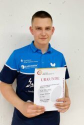Tischtennisspieler Max Huber  errang Ranglistensieg der U19