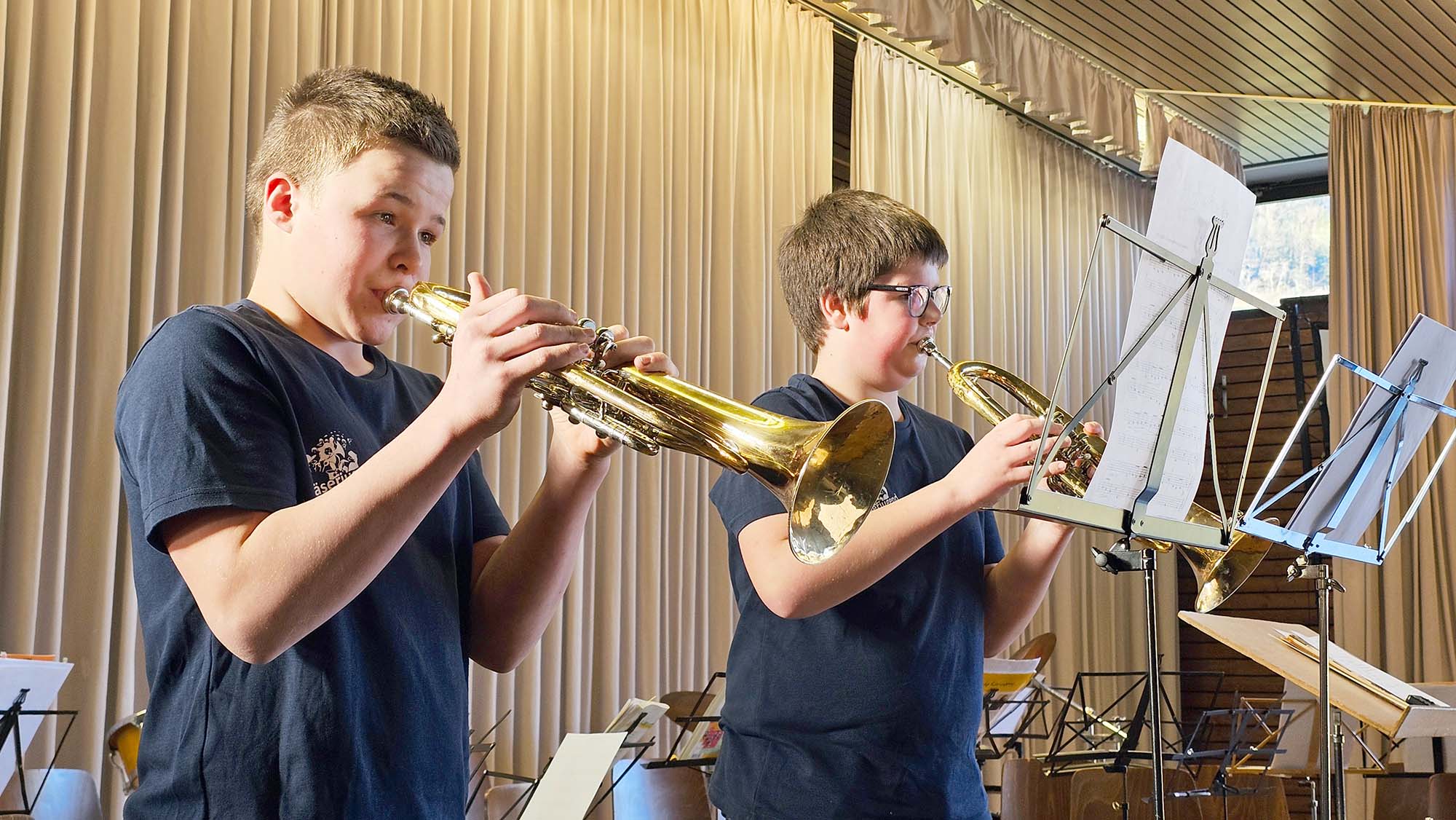2024-1-24-NO-Oliver Vollmer-Jugendvorspiel-__Hannes Huber und Andreas Zimmerer am Flügelhorn