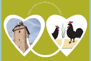 Liebes- Grüße aus Zell a.H. 148 mm 105mm – Postkarte Liebesgr