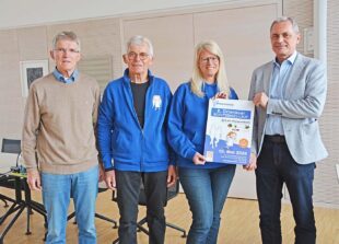 Gold-Speerwerferin Christina Obergföll gibt den Startschuss